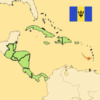 Guide pour la globalisation - Carte pour la localisation du Pays - Barbade