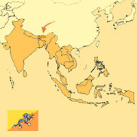 Guide pour la globalisation - Carte pour la localisation du Pays - Bhoutan