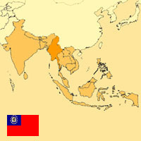 Guide pour la globalisation - Carte pour la localisation du Pays - Birmanie