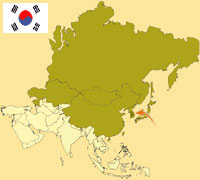 Guide pour la globalisation - Carte pour la localisation du Pays - Core du Sud