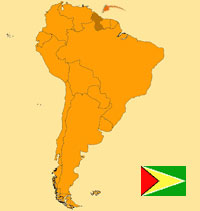 Guide pour la globalisation - Carte pour la localisation du Pays - Guyana