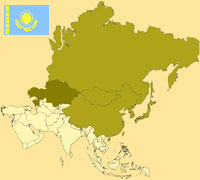 Guide pour la globalisation - Carte pour la localisation du Pays - Kazakhstan