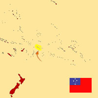 Guide pour la globalisation - Carte pour la localisation du Pays - Samoa Occidentales