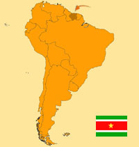 Guide pour la globalisation - Carte pour la localisation du Pays - Suriname